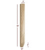 ISL98300P-2ST - Small Shaker Kitchen Island Leg with 2-Sided Tapered Foot
