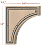 Fast-Snap Hood Corbel with Aztec Metal Inlay - 18" x 16" x 4-3/4"
