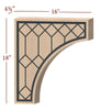 Fast-Snap Hood Corbel with Windsor Metal Inlay - 18" x 16" x 4-3/4"