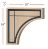 Fast-Snap Overhang Corbel with Farmhouse Modern Metal Inlay - 10" x 10" x 3"