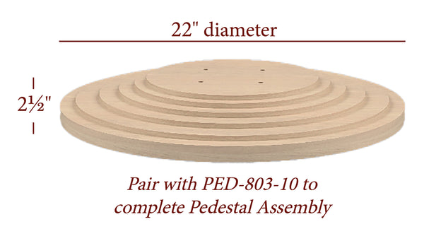 PED-803B-22 - 22" Waterfall Table Pedestal Base
