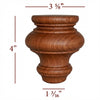 BF-P002 4" Tall Traditional Turned Cabinet Bun Foot