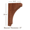 BB-302-M Medium Scalloped Solid Wood Bar Bracket