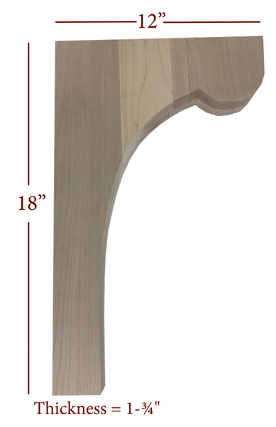 BB-103-BHC Bridge to Hutch Solid Wood Cove Bar Bracket