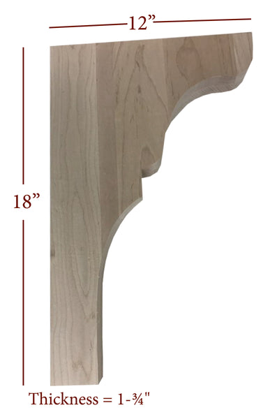 BB-104-BHC Bridge to Hutch Solid Wood Lexington Bar Bracket