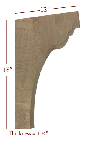 BB-105-BHC Bridge to Hutch Solid Wood Providence Bar Bracket