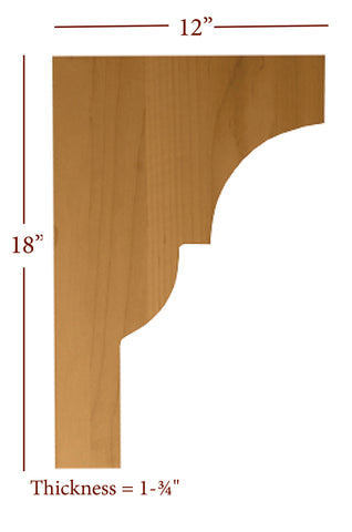 BB-106-BHC Bridge to Hutch Solid Wood Craftsman Bar Bracket