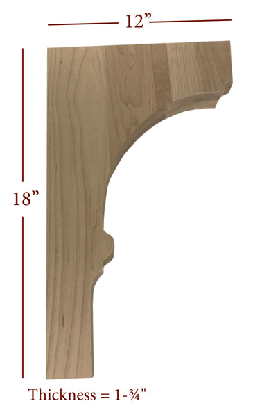 BB-109-BHC Bridge to Hutch Solid Wood Nantucket Bar Bracket