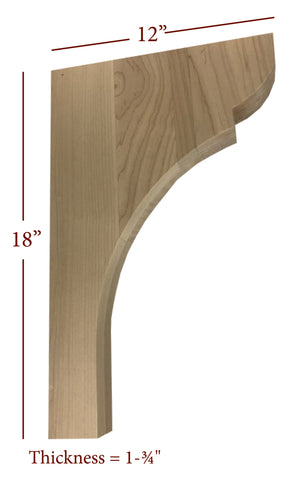 BB-110-BHC Bridge to Hutch Solid Wood Manchester Bar Bracket