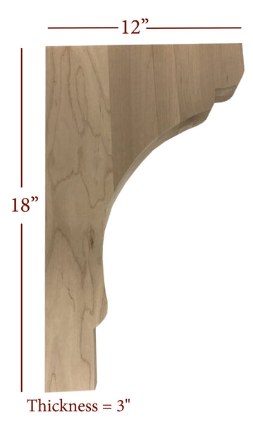 BB-302-BHC Bridge to Hutch Wide Scalloped Bar Bracket