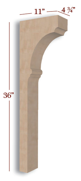BB-409-TCLP Nantucket Trim to Height Low Profile Island Corbel or Hood Corbel