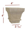 BF997-C  4" Tapered Charlotte Square Mission Bun Foot