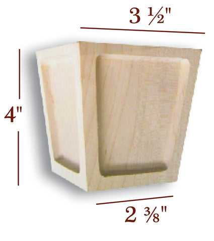 BFS22L - 4" Tall Mission Full Window Cabinet Bun Foot