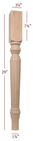 FL2325-29F - Harvest Farm Fluted Dining Table Leg