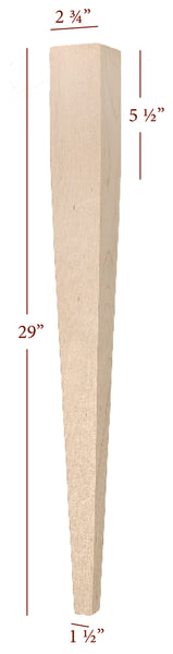 Large Four Sided Taper Dining Leg