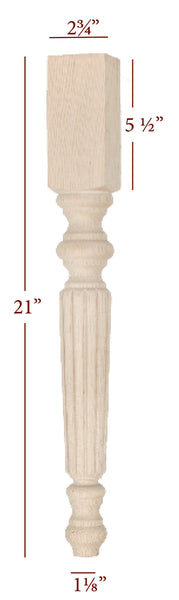 Hamilton Reeded Round End Table Leg