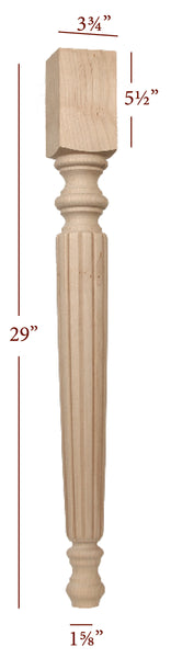 Reeded Hamilton Dining Table Leg