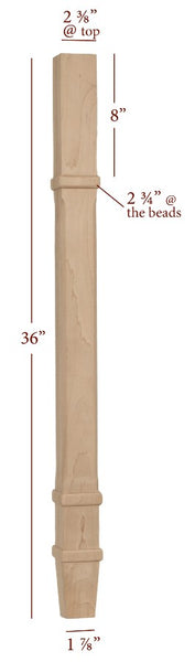 ISL14275CP - Small Contemporary Charleston Square Kitchen Island Leg