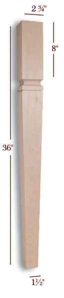 ISL22275-TP - Slender Tapered Square Mission Kitchen Island Leg