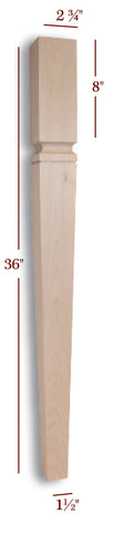 ISL22275-TP - Slender Tapered Square Mission Kitchen Island Leg