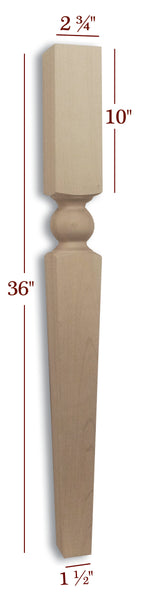 ISL29275CP - Manhattan Contemporary Slender Square Tapered Island Leg