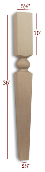 ISL29350CP - Manhattan Contemporary Medium Square Tapered Kitchen Island Leg
