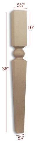 ISL29350CP - Manhattan Contemporary Medium Square Tapered Kitchen Island Leg