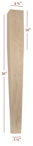 ISL3475-4ST  Massive Four Sided Tapered Cosmo Kitchen Island Leg
