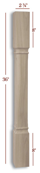 ISL39275CC - Charlotte Contemporary Slender Square Kitchen Island Leg