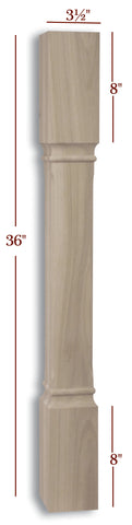 ISL39350-CC  Charlotte Contemporary Medium Square Kitchen Island Leg