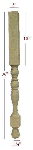 ISL41300P - Small Round Plain Georgian Kitchen Island Leg