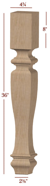 ISL49475CP Shenandoah Massive Square Plain Kitchen Island Leg