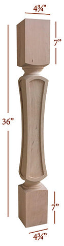 ISL57475-FW  Massive Full Window Emma Kitchen Island Leg