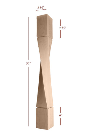 ISL64350-HTW-R Helix Medium Right Single Twist Kitchen Island Leg
