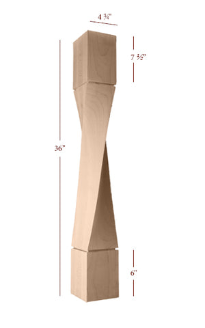 ISL64475-HTW-L  Massive Helix Left Twist Kitchen Island Leg