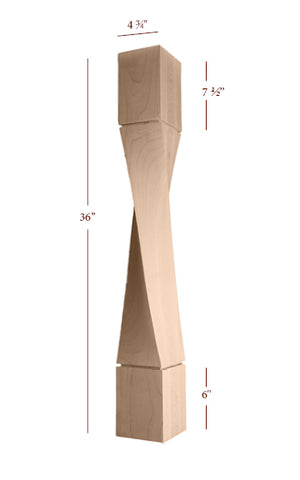 ISL64475-HTW-R Massive Helix Right Twist Kitchen Island Leg