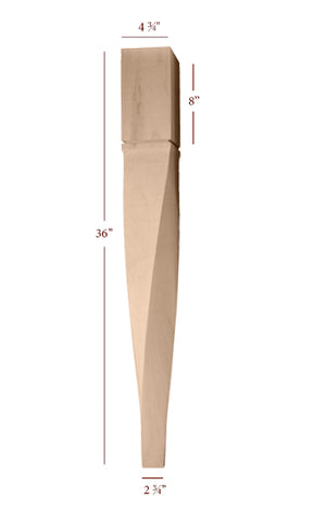 ISL64475-THTW-L Massive Helix Single Left Twist Tapered Kitchen Island Leg