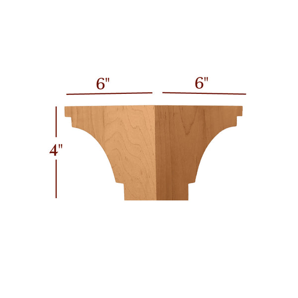 4" Square Corner Hollingsworth Pedestal Foot
