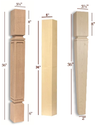 Wood Table Posts Wooden Table Legs & Unfinished Posts - Timber Wolf Forest – Timber Wolf ...