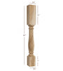 BAR12350P Williamsburg Medium Round Plain Kitchen Bar Post