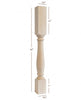 BAR12350P Williamsburg Medium Round Plain Kitchen Bar Post