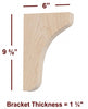 BB-001-M  Plain Solid Wood Medium Kitchen Bar Bracket