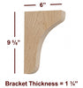 BB-001-M  Plain Solid Wood Medium Kitchen Bar Bracket