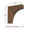 BB-008-OH Solid Wood Mission Overhang Bar Bracket