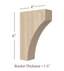 BB-008-XS Extra Small Solid Wood Mission Bar Bracket