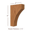 BB-008-XS Extra Small Solid Wood Mission Bar Bracket