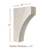BB-008-XS Extra Small Solid Wood Mission Bar Bracket