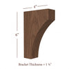 BB-008-XS Extra Small Solid Wood Mission Bar Bracket