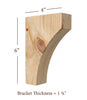 BB-008-XS Extra Small Solid Wood Mission Bar Bracket