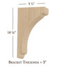 BB-302-M Medium Scalloped Solid Wood Bar Bracket